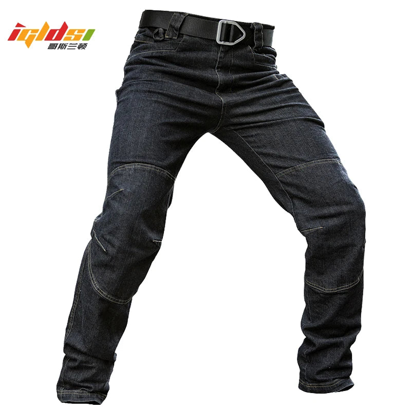 Men's Jeans Pants Fall Military Straight Denim Tactical Long Trousers Stretch City Security Special Force Combat Pant Trousers